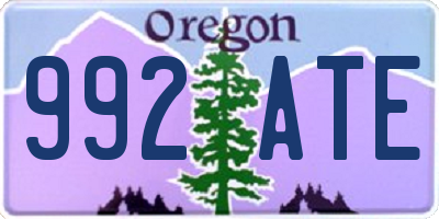 OR license plate 992ATE