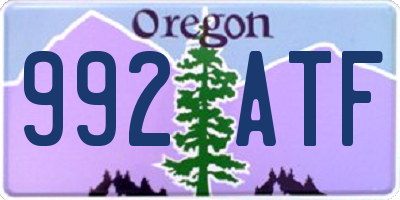 OR license plate 992ATF