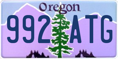 OR license plate 992ATG