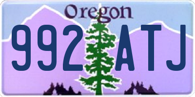 OR license plate 992ATJ