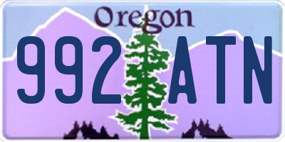 OR license plate 992ATN