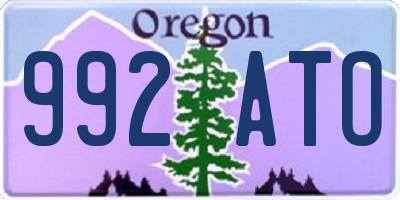 OR license plate 992ATO