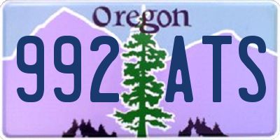 OR license plate 992ATS