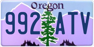 OR license plate 992ATV