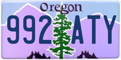 OR license plate 992ATY