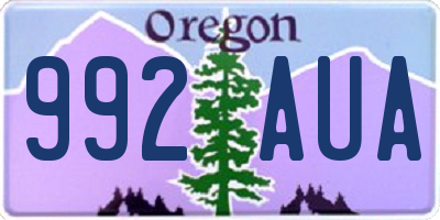 OR license plate 992AUA