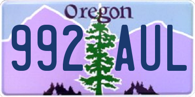 OR license plate 992AUL