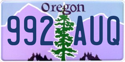 OR license plate 992AUQ