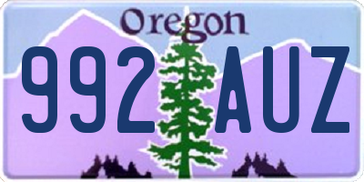 OR license plate 992AUZ