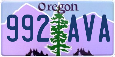 OR license plate 992AVA