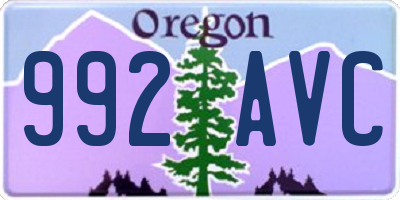 OR license plate 992AVC