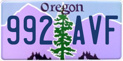 OR license plate 992AVF