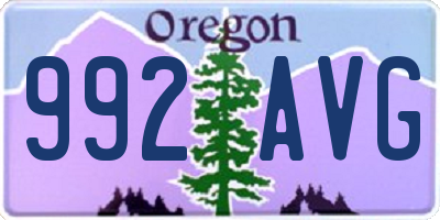 OR license plate 992AVG