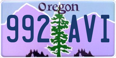 OR license plate 992AVI