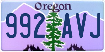 OR license plate 992AVJ