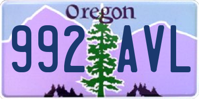 OR license plate 992AVL