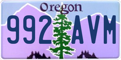 OR license plate 992AVM