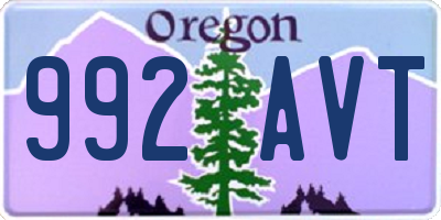 OR license plate 992AVT