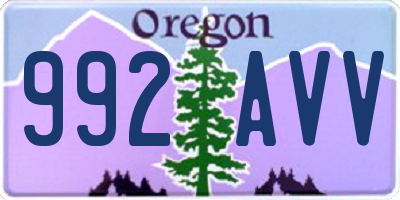OR license plate 992AVV
