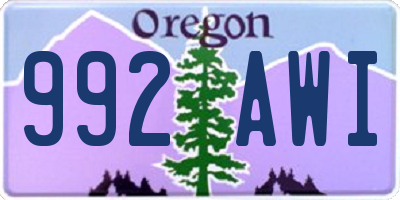 OR license plate 992AWI