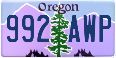 OR license plate 992AWP