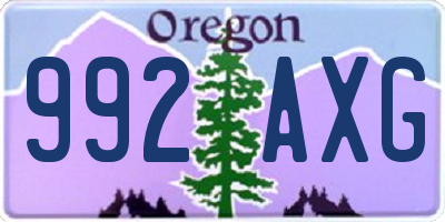 OR license plate 992AXG