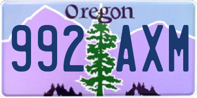 OR license plate 992AXM