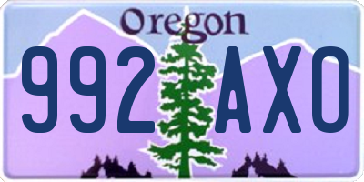OR license plate 992AXO