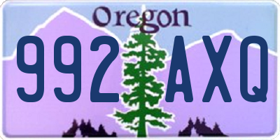 OR license plate 992AXQ