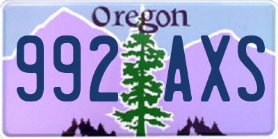 OR license plate 992AXS