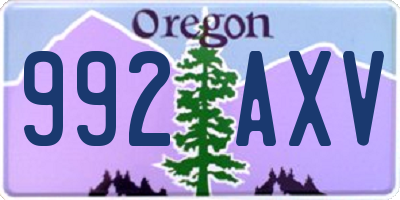 OR license plate 992AXV