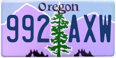 OR license plate 992AXW