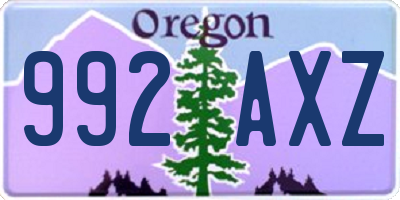 OR license plate 992AXZ