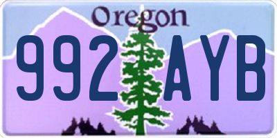 OR license plate 992AYB