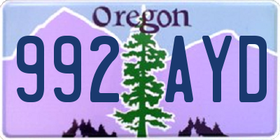 OR license plate 992AYD