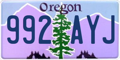 OR license plate 992AYJ