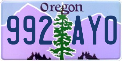 OR license plate 992AYO