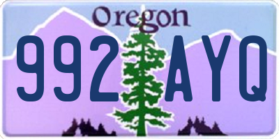 OR license plate 992AYQ