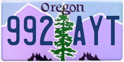 OR license plate 992AYT
