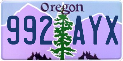 OR license plate 992AYX