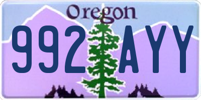 OR license plate 992AYY