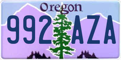 OR license plate 992AZA