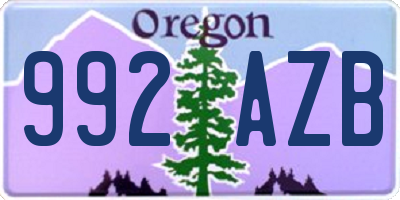 OR license plate 992AZB