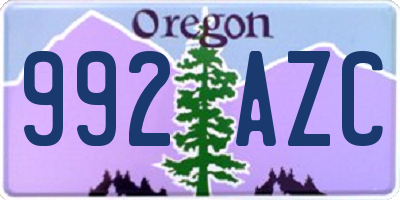 OR license plate 992AZC