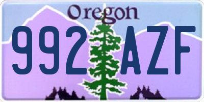 OR license plate 992AZF
