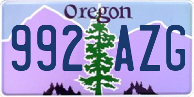 OR license plate 992AZG