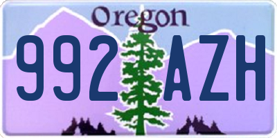 OR license plate 992AZH
