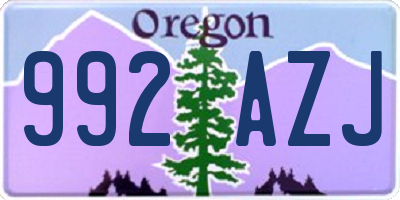 OR license plate 992AZJ