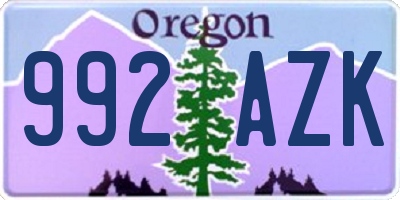 OR license plate 992AZK