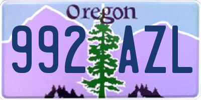 OR license plate 992AZL